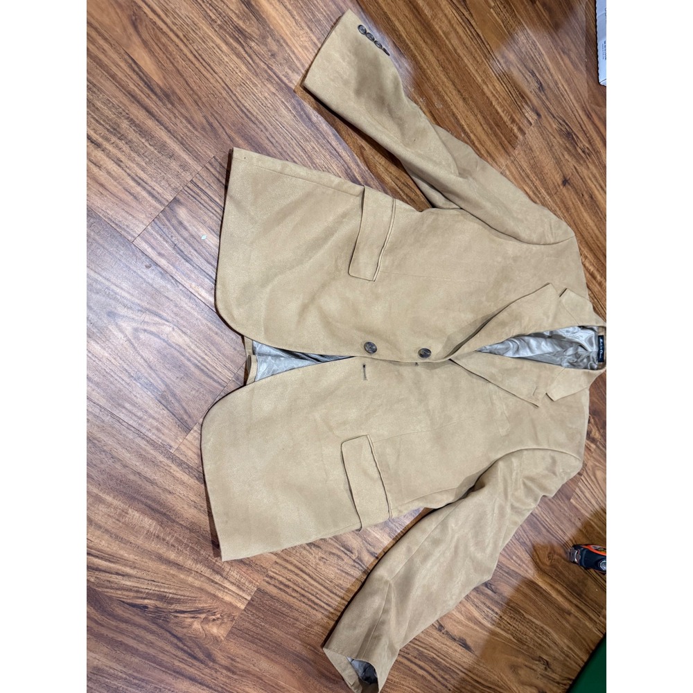 Classic Mens Chaps Faux Suede Blazer 42R Tan